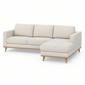 Cream Polyester L-Shaped Sectional Sofa with Right-Facing Chaise, 102.4 x 63 x 33.5 in